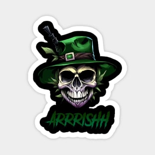 Arrrishh St. Patrick's Day skull Magnet