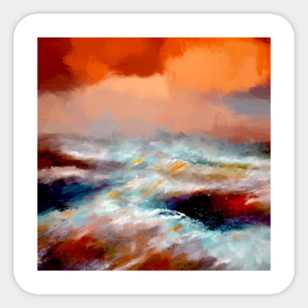 Abstract Ocean Waves Ocean Waves Art Sticker Teepublic