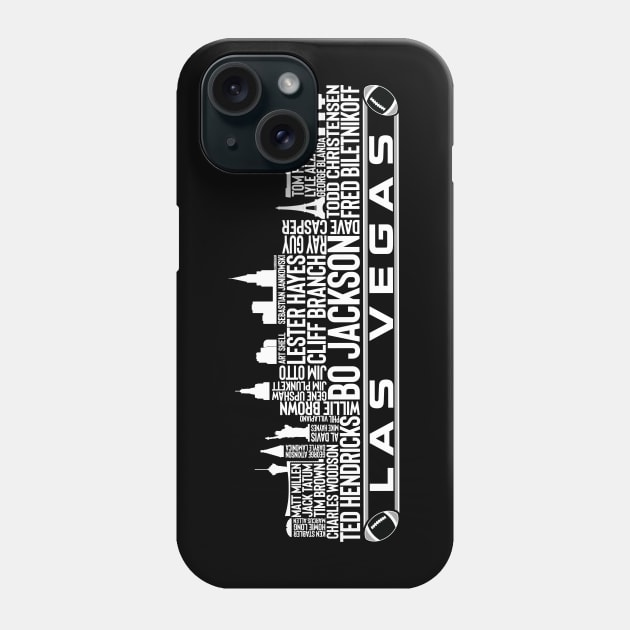 Las Vegas Football Team All Time Legends, Las Vegas City Skyline Phone Case by Legend Skyline