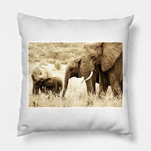 Elephant Family Pillow