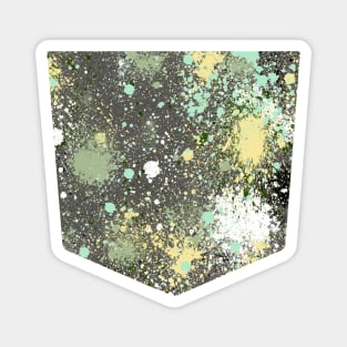 Pocket- ink splatter dust green lime Magnet