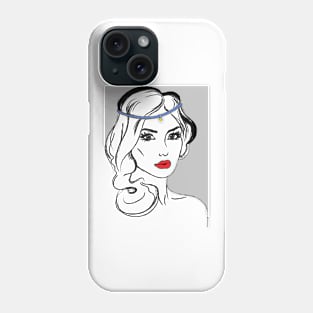 Beautiful Woman Line Drawing Phone Case