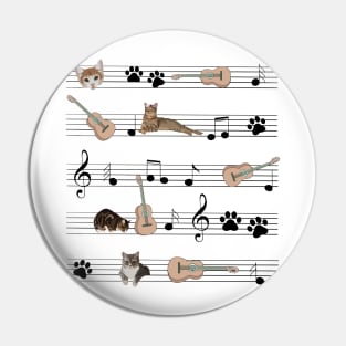 Cat Play Guitar Pin