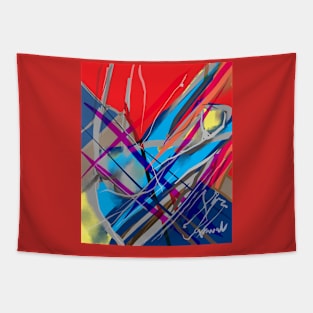 Red and blue abstract Tapestry