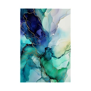 Seaside Sonata - Abstract Alcohol Ink Art T-Shirt