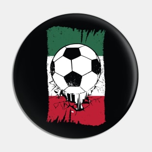 Vintage Mexican Flag with Football // Retro Mexico Soccer Pin