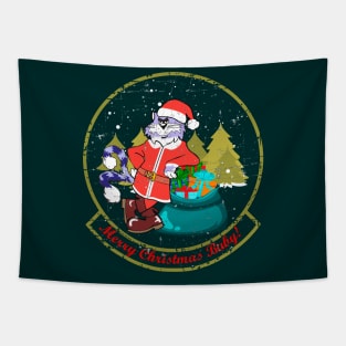 F-14 Tomcat - Merry Christmas Baby! (Green) - Grungen Style Tapestry