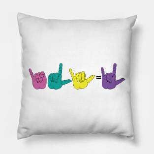 I - L - Y - I Love You - Sigh Language Pillow