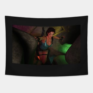 Lara Croft exploring Tapestry