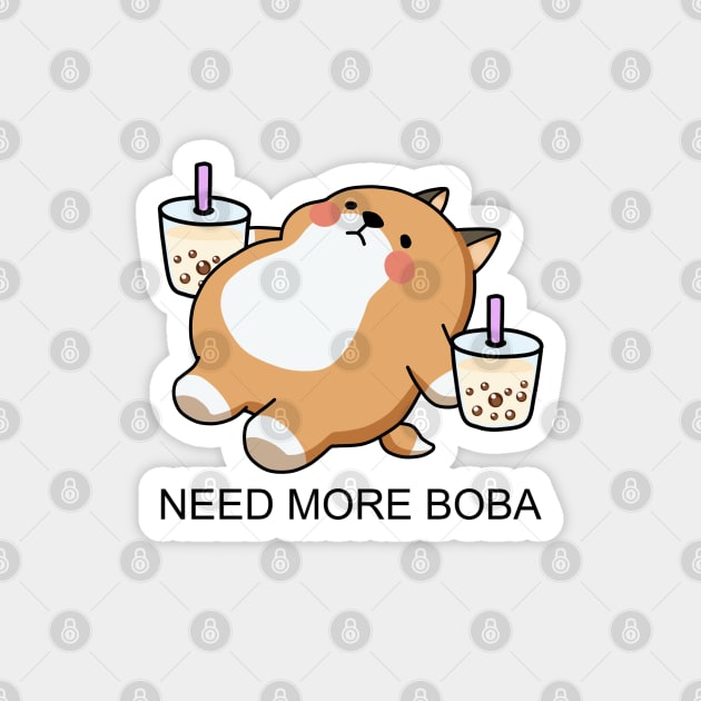 Lazy Shiba Needs More Boba! Magnet by SirBobalot