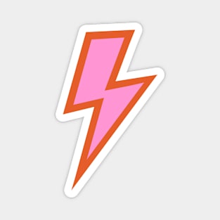 Pink and Burnt Orange Lightning Bolt Magnet