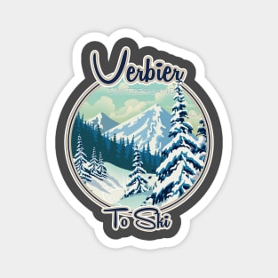 Verbier Switzerland Ski travel logo Magnet