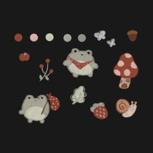 Kawaii cottage core frog T-Shirt