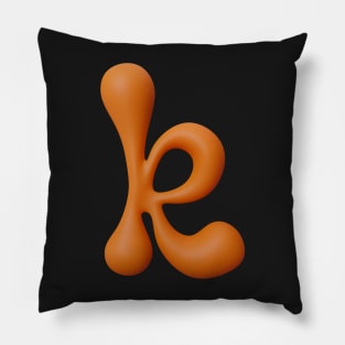 Liquid Type Letter K Pillow