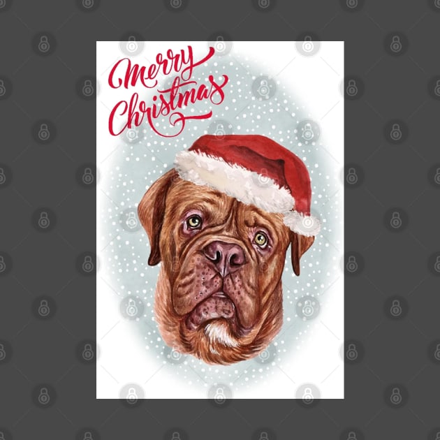 Dogue de Bordeaux Christmas Greeting by Puppy Eyes