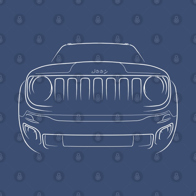 Jeep Renegade - front stencil, white by mal_photography