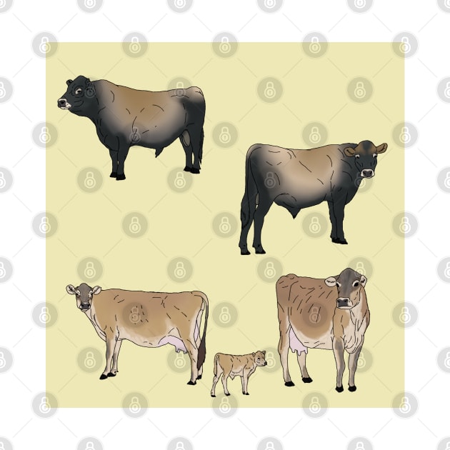 Jersey Cows Pattern Yellow by TrapperWeasel