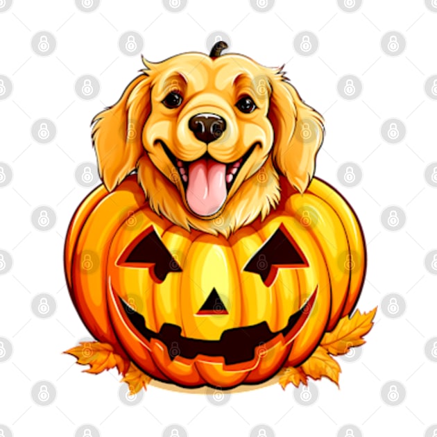 Halloween Golden Retriever Dog #5 by Chromatic Fusion Studio