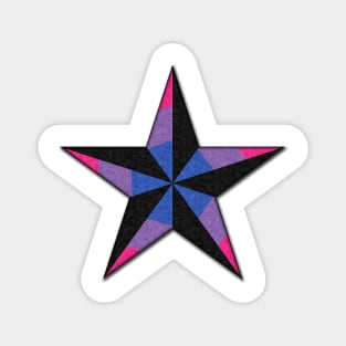 Bisexual Pride Flag Colored Nautical Star Magnet