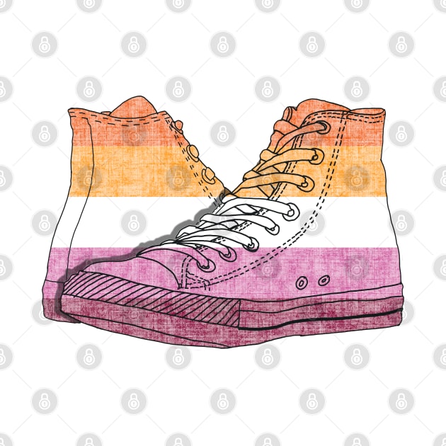 Lesbian Pride Flag Hi-Top Design by PurposelyDesigned