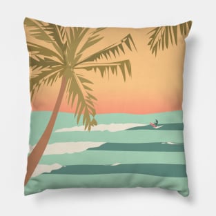 Sunset Surf, Tamarindo, Costa Rica Pillow