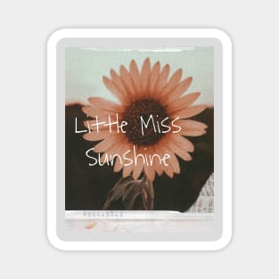 Little Miss Sunshine Sunflower Vintage retro aesthetic good vibes positivity inspiration good mood retro vibes butterfly flowers flower Magnet