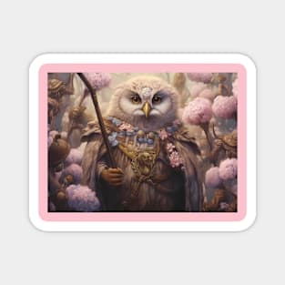 Vintage Owl Fantasy Art Magnet