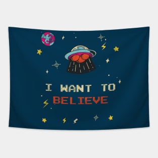 Distressed UFO I Want To Believe Tapestry