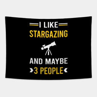 3 People Stargazing Stargaze Tapestry