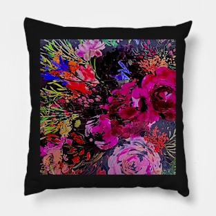 Dark and bright floral print Pillow