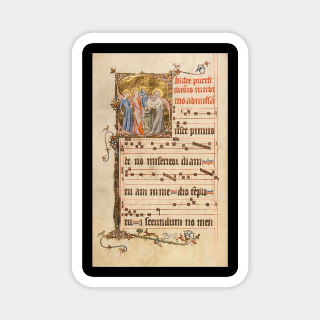 Medieval Majesty: Illuminated Manuscript of a Gregorian Chant Magnet by AlienMirror