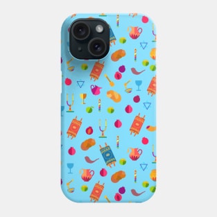 Happy Rosh Hashanah - Shana Tova! Autumn New Year Jewish Holiday Paty Gifts and Decoration, blue pattern Phone Case