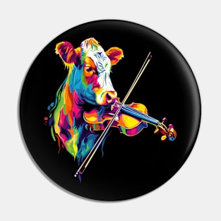 Cow Playing Violin Pin