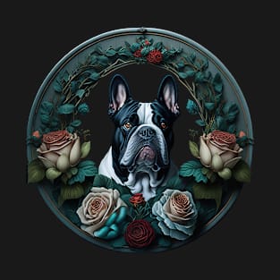 French Bulldog with roses T-Shirt