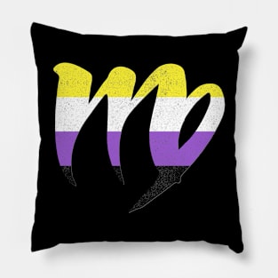 Nonbinary Virgo Pride Flag Zodiac Sign Pillow