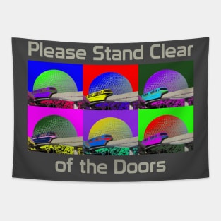 Pop Art Monorail - Please Stand Clear of the Doors Tapestry