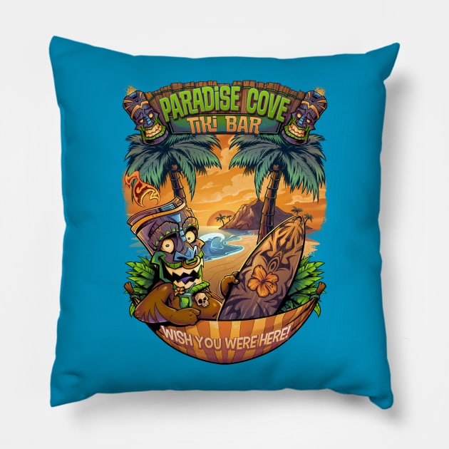 Tiki Man Pillow by FlylandDesigns