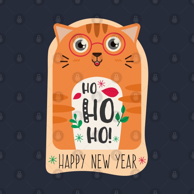 Happy New Year Cute Cat by DesignerDeskStd