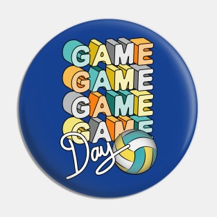 Game Day Volleyball Art Pin