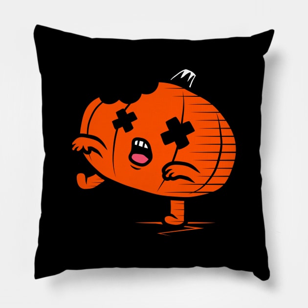 Zombie Pumpkin Pillow by krisren28