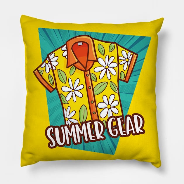 Summer Gear Pillow by Jocularity Art