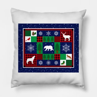 Christmas Wilderness Winter Quilt Pillow