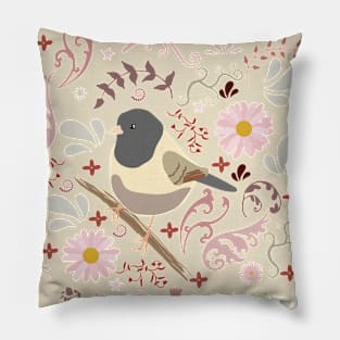 Bird In The Garden Folk Art Pillow