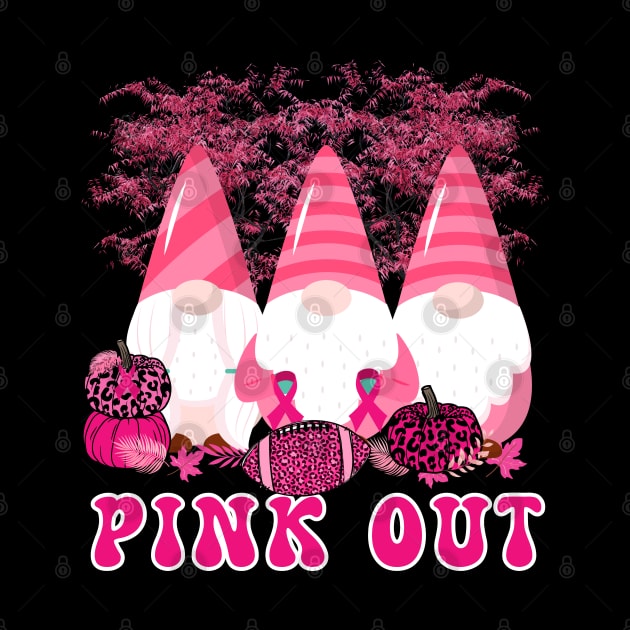 Pink Out Breast Cancer Awareness Gnomes and Football by Mind Your Tee