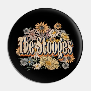 Retro The Stooges Name Flowers Limited Edition Classic Styles Pin