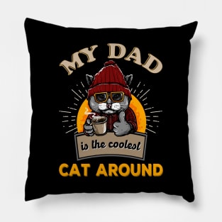 Cool cat dad best dads Pillow