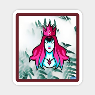 mystic queen of the forest illustration Magnet