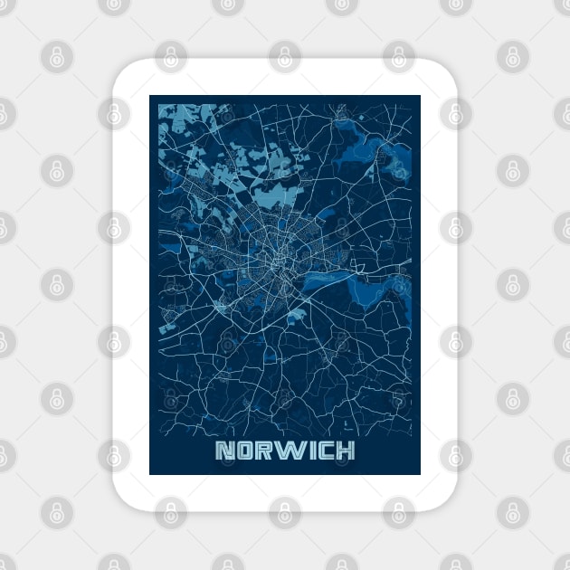 Norwich - United Kingdom Peace City Map Magnet by tienstencil