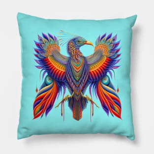 Rainbow Ceremonial Bird Pillow