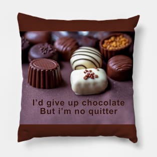 Chocolate pieces with fun quote Pillow